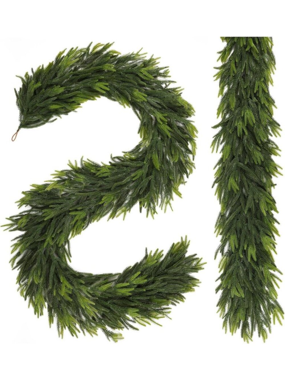 2 PCS Realistic Norfolk Pine Christmas Garland - 9 FT Holiday Decor for Mantle